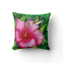 Hummingbird Hibiscus Watercolor Painting