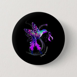 Hummingbird Holding Lila Ribbon Epilepsy Awarene Knapp