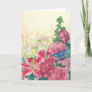 hummingbird-hollyhock kort