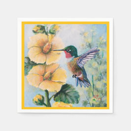 Hummingbird & Hollyhocks Papper & Trasa Napkins Pappersservett