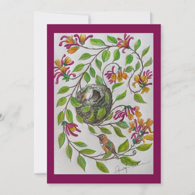 Hummingbird Home Notecard (Framsida)
