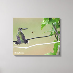 Hummingbird- & honungbi canvastryck