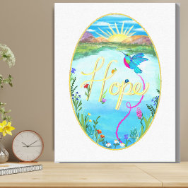 Hummingbird, Hope, Painting, Art, Wall Art Art Canvastryck