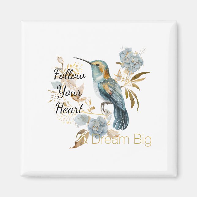 Hummingbird Hydrangea Flowers   Magnet (Framsidan)