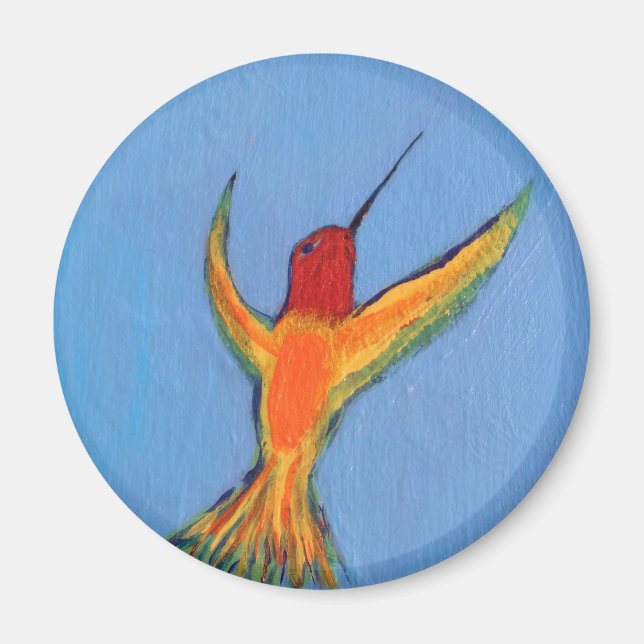 Hummingbird i blått magnet (Framsidan)