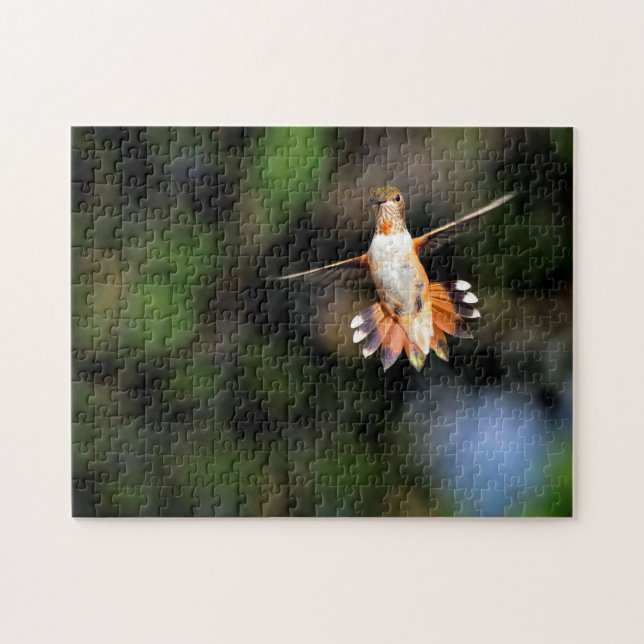 Hummingbird i Flight Jigszle Puzzle Pussel (Horisontell)
