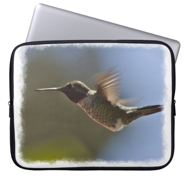 Hummingbird i Flight White Kant Laptop Sleeve (Framsidan)