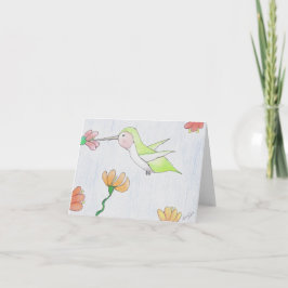 Hummingbird i Flower Notecard Kort