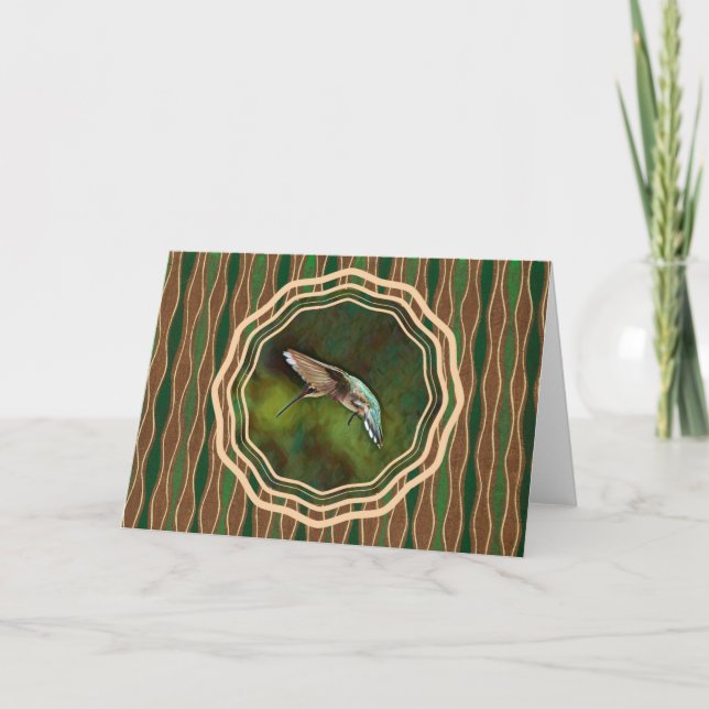 Hummingbird i flygkonst-anteckningskort kort (Framsida)