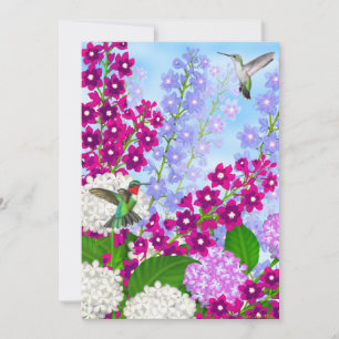 Hummingbird i Garden Flowers Spara datumet