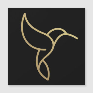 Hummingbird i Monoline Stil-Guld på Black