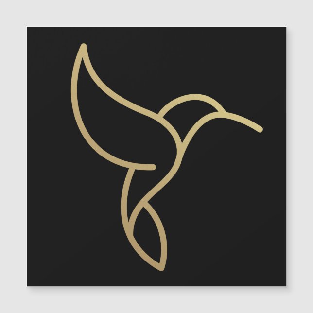 Hummingbird i Monoline Stil-Guld på Black (Framsida)
