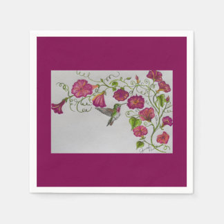 Hummingbird i Rosa Cocktail Napkins Pappersservett