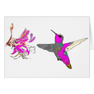Hummingbird i rosa kort
