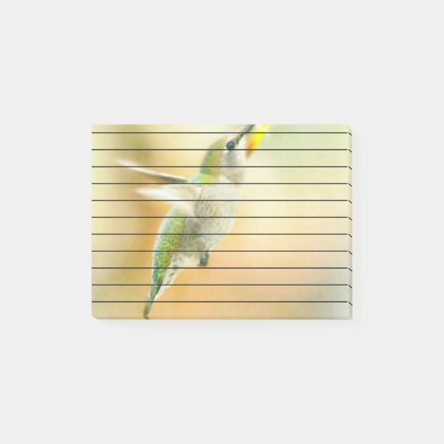 Hummingbird i Tidigt Morgonljus Post-it Block (Framsida)