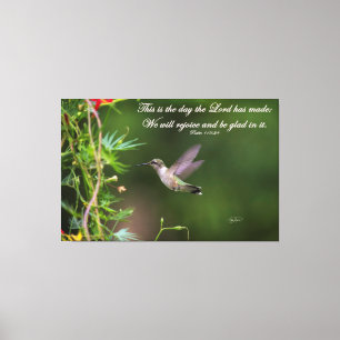 Hummingbird i Verse för bibel för flygPsalm118:2 Canvastryck