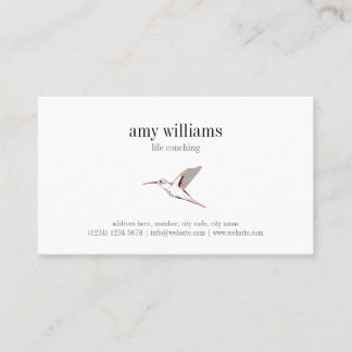 Hummingbird illustration feminine artistic card visitkort