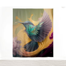 Hummingbird in Flight Abstrakt Art Wildlife Bird