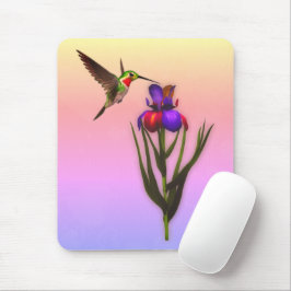 Hummingbird Iris Flower Art Musmatta