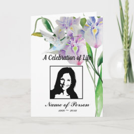 Hummingbird & Iris Funeral Program