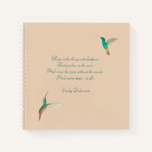 Hummingbird Journal med Emily Dickinson-citat