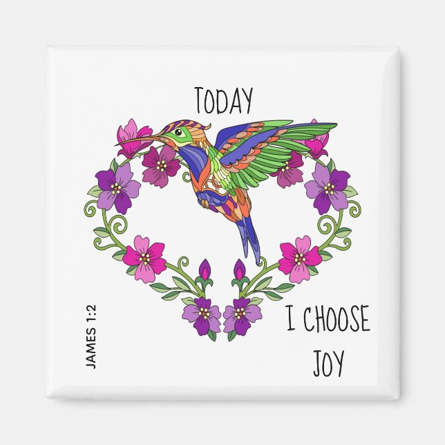 Hummingbird, Joy, James 1:2 Magnet (Framsidan)