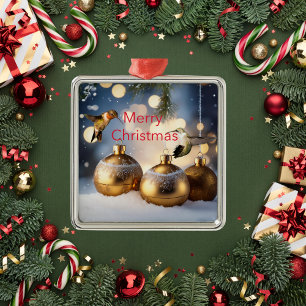 Hummingbird-julkort Julgransprydnad Metall