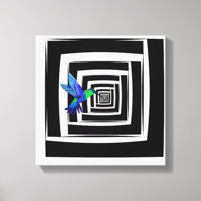 Hummingbird Kanvastryck Square, unik design (Framsida)