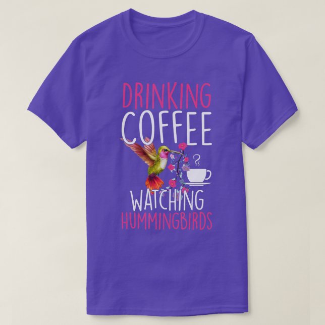 Hummingbird Kärlek Drinking Coffee Watching Hummin T Shirt (Design framsida)