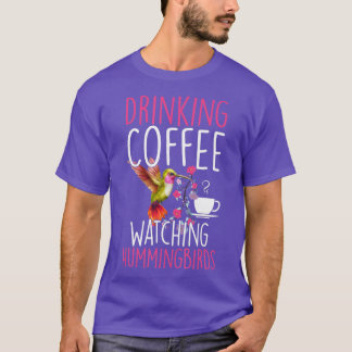 Hummingbird Kärlek Drinking Coffee Watching Hummin T Shirt
