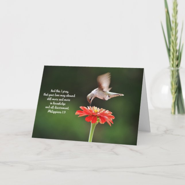 Hummingbird Kärlek Faith Bible Scripture Card Kort (Framsida)