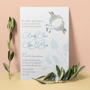 Hummingbird Kiss Vintage Love Bird Bröllop Inbjudningar