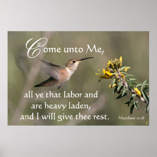 Hummingbird Kom to Jesus Skriv ut Poster
