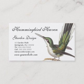 Hummingbird-kort, Garden Designer, Gift Shop m.m. Visitkort