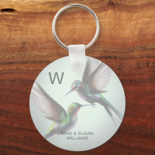 Hummingbird Lägg till bild Monogram Namn Nyckelring