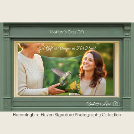 Hummingbird & Lantana Gift for Mom | Throw Pillow Kudde