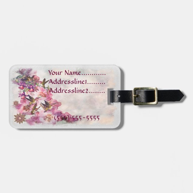 Hummingbird Lavender Jeweled Bagagebricka (Horisontell Framsida)