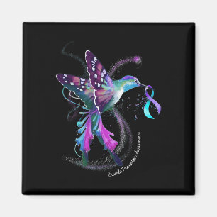 Hummingbird Lila Blue Ribbon Suiciences Prevention Magnet