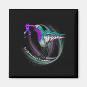 Hummingbird Lila Blue Ribbon Suiciences Prevention Magnet