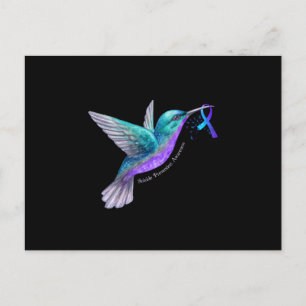 Hummingbird Lila Blue Ribbon Suiciences Prevention Meddelande Vykort