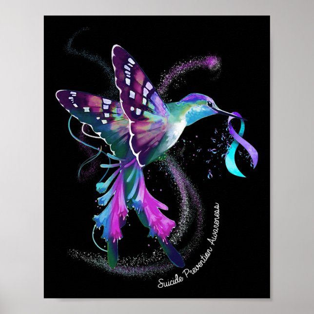 Hummingbird Lila Blue Ribbon Suiciences Prevention Poster (Framsidan)