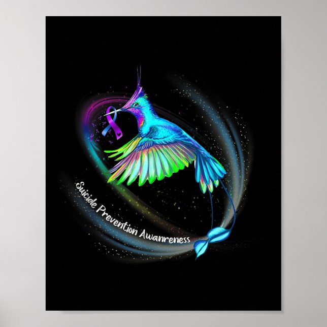 Hummingbird Lila Blue Ribbon Suiciences Prevention Poster (Framsidan)