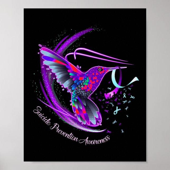 Hummingbird Lila Blue Ribbon Suiciences Prevention Poster (Framsidan)