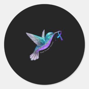 Hummingbird Lila Blue Ribbon Suiciences Prevention Runt Klistermärke