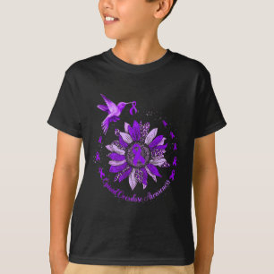Hummingbird Lila Ribbon Opioid Överdoseringsanfall T Shirt