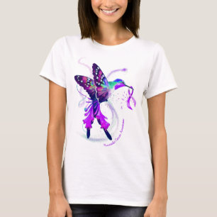 Hummingbird Lila Ribbon Pancreatic Cancer Awaren T Shirt