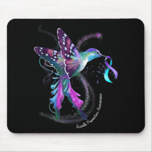 Hummingbird Lila Ribbon Suicide Prevention Medvete Musmatta