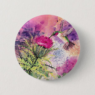 Hummingbird Lila Tistning Skriv ut Knapp
