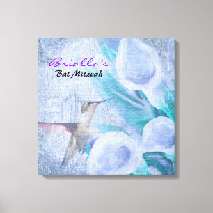 HUMMINGBIRD & LILY Bat mitzvah Sign IN Board Canvastryck