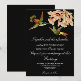 Hummingbird Lily Watercolor Black White Bröllop
